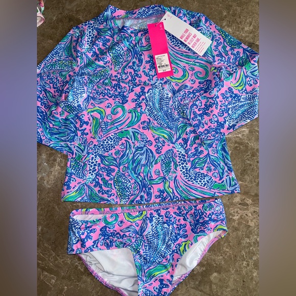 Lilly Pulitzer Other - NWT Lilly Pulitzer 2 Piece Bobby Rash guard set Lilac Rose We Mermaid It.